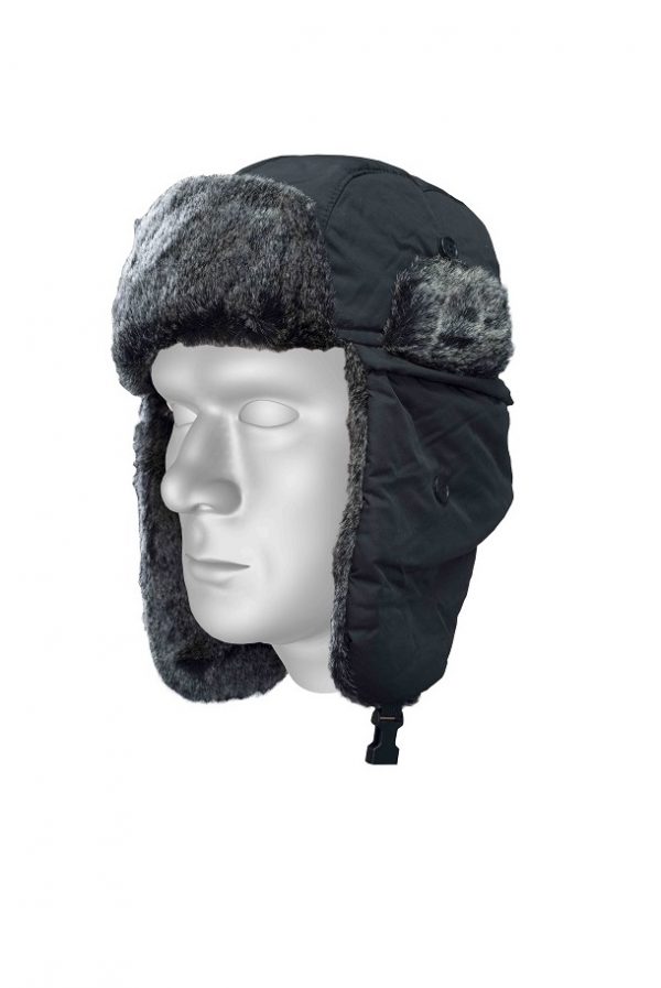 Czapka zimowa uszatka  CORK czarna Stalco