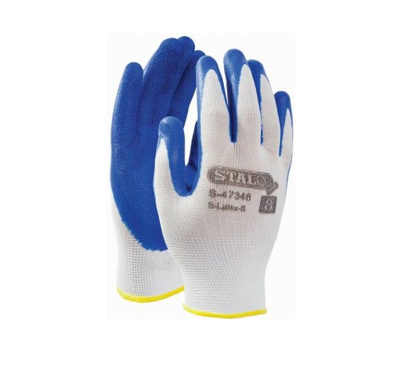 Rękawice poliestrowe "S-LATEX B  niebieskie   Stalco Premium