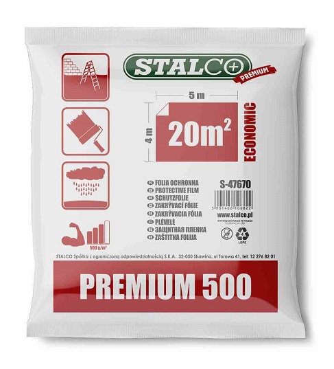 Folia malarska ekstra mocna 500g/m2  LDPE słomka  STALCO  PREMIUM - BR-Stalco Leżajsk