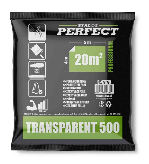 Folia malarska ekstra mocna 500g/m2LDPE transparent PERFECT - BR-Stalco Leżajsk