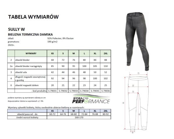 Legginsy termoaktywne damskie sully W Stalco Perfect