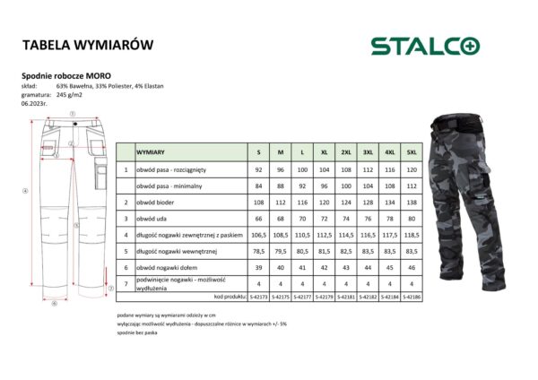 Spodnie robocze 2w1 moro STALCO PREMIUM