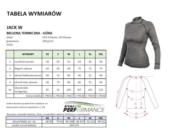 Podkoszulek termoaktywny damski JACK W stalco performance
