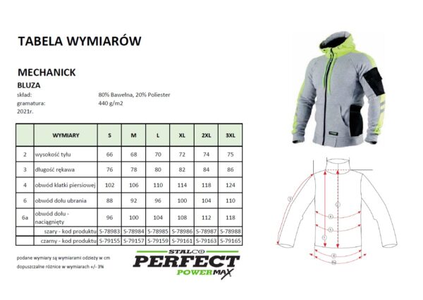 Bluza męska z kapturem MECHANICK stalco perfect