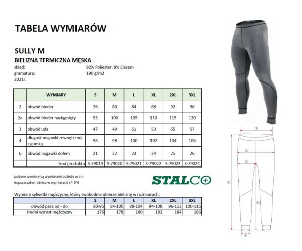 Kalesony męskie termoaktywne SULLY M stalco performance