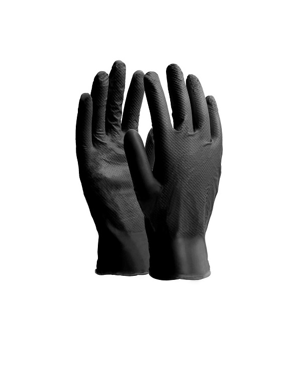 Rękawice nitrylowe NITRAX GRIP  BLACK (1-opak. -50 szt.) Stalco Perfect - BR-Stalco Leżajsk