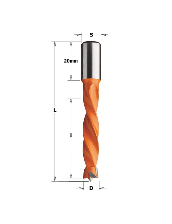 Wiertło HW nieprzelotowe D=16  I=43  L=70  S=10×20  RH CMT - BR-Stalco Leżajsk