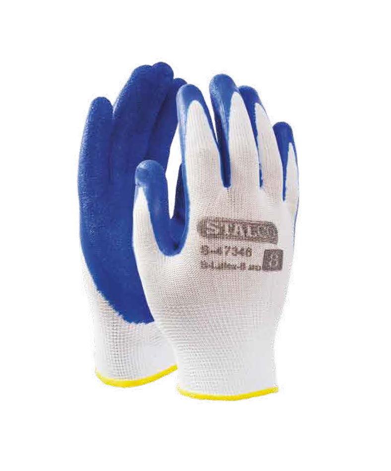 Rękawice poliestrowe „S-LATEX B”  ECO  niebieskie     STALCO - BR-Stalco Leżajsk