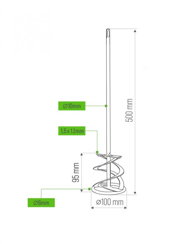 Mieszadło do kleju, tynku 100mm "C2" SDS-plus Stalco Perfect