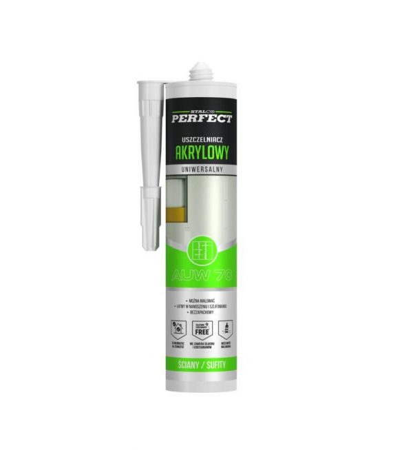 Uszczelniacz akrylowy uniwersalny 280ml biały Stalco Perfect