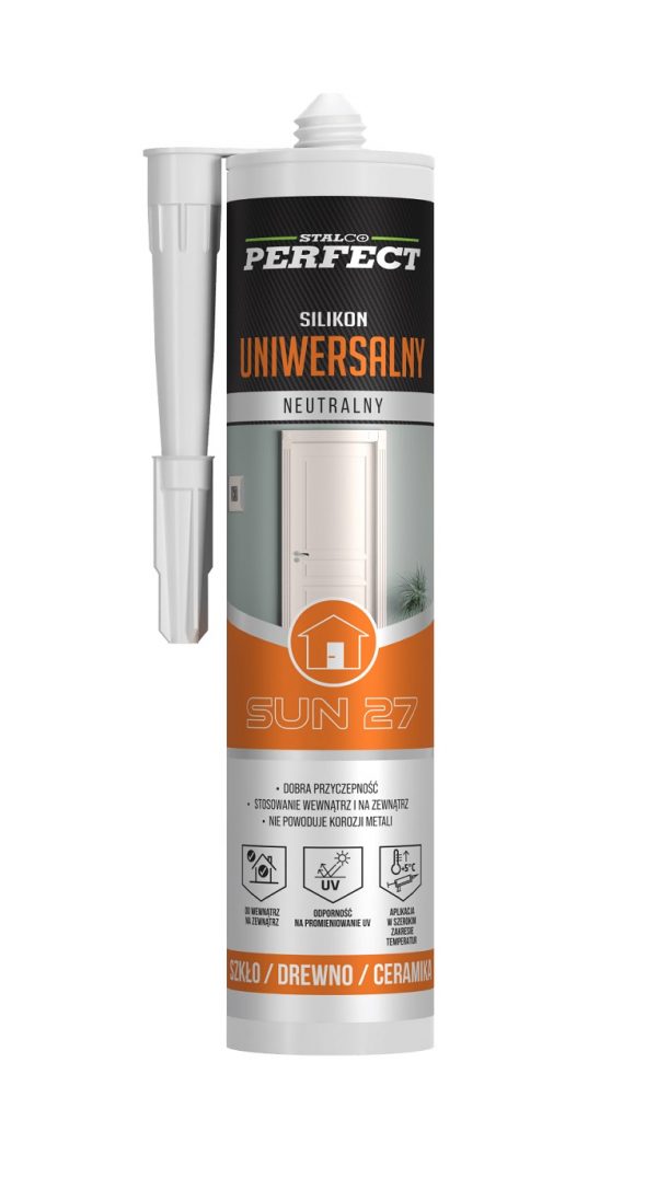 Silikon UNIWERSALNY neutralny 280ml SUN27 biały STALCO PERFECT