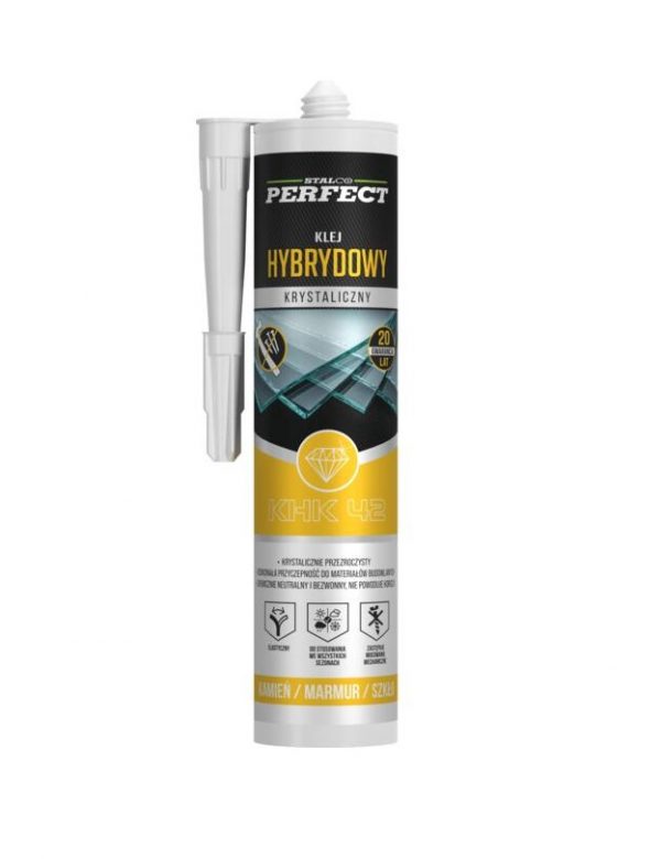 Klej HYBRYDOWY krystaliczny 290ml czarny STALCO PERFECT