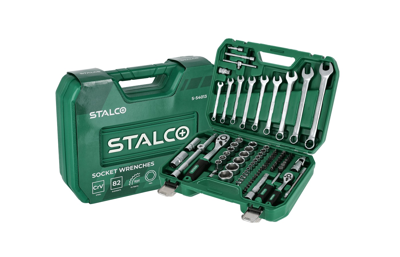 Zestaw nasadek 1/2″+1/4″ 82el. STALCO - BR-Stalco Leżajsk