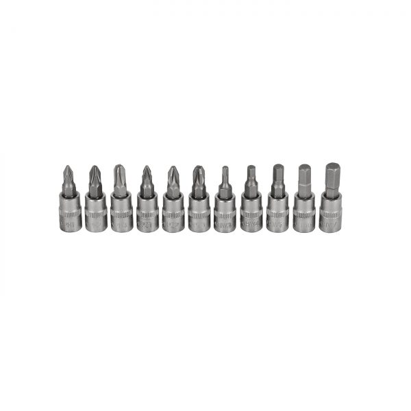 Zestaw bitów na nasadkach 1/4" 11el. Stalco