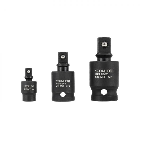 Przegub udarowy kulisty ZESTAW 1/4"-3/8"-1/2" CrMo Stalco Perfect
