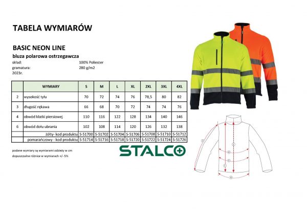 Polar męski ostrzegawczy basic neon line żółty STALCO