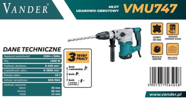 Młotowiertarka sds-max VANDER
