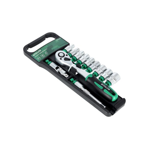Zestaw nasadek i grzechotka na hangerze 1/2" 12el. stalco