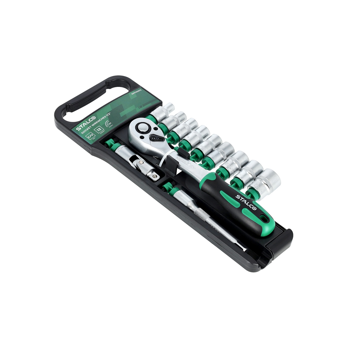 Zestaw nasadek i grzechotka na hangerze 1/2″ 12el. stalco - BR-Stalco Leżajsk