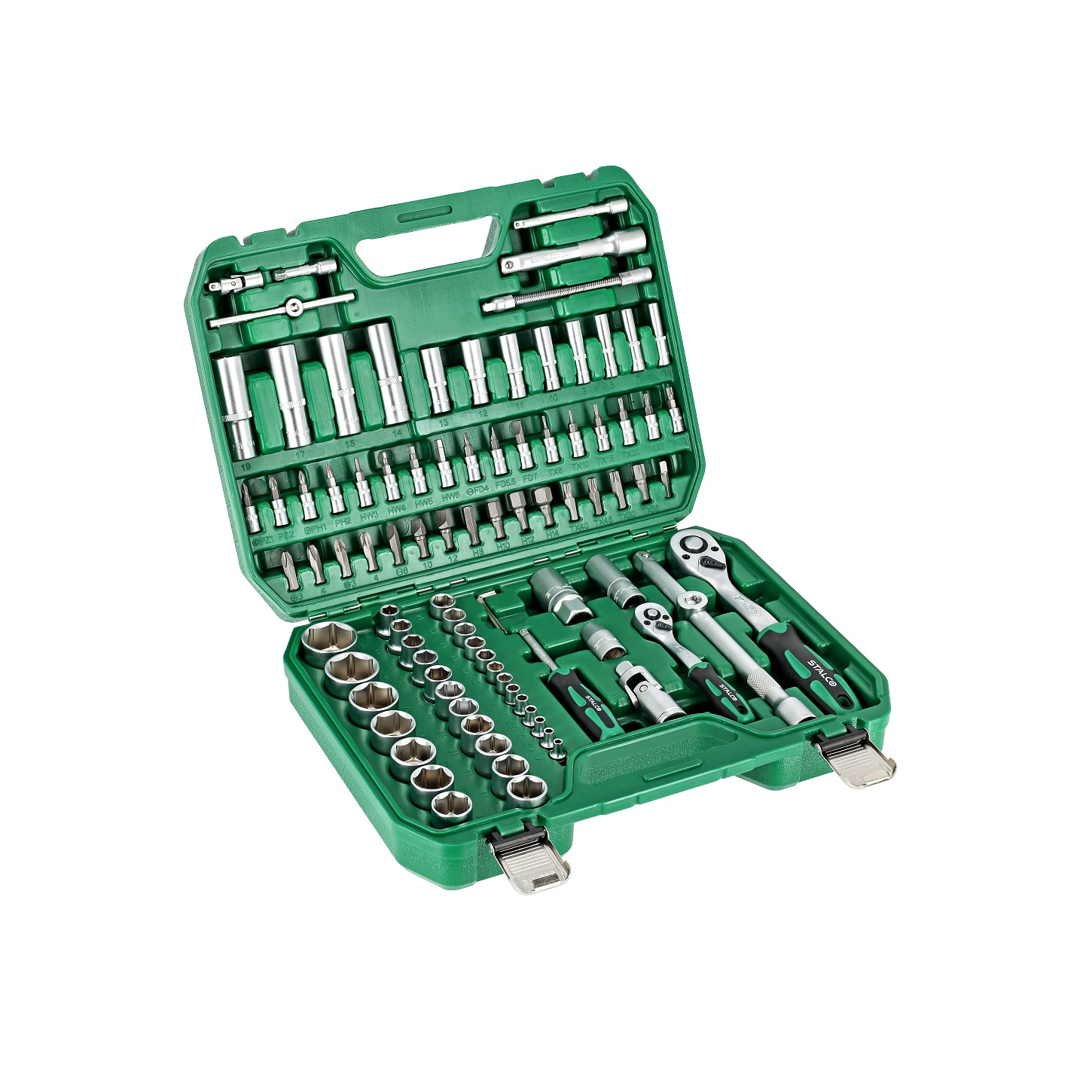 Zestaw nasadek 1/2″+1/4″ 94el. stalco - BR-Stalco Leżajsk
