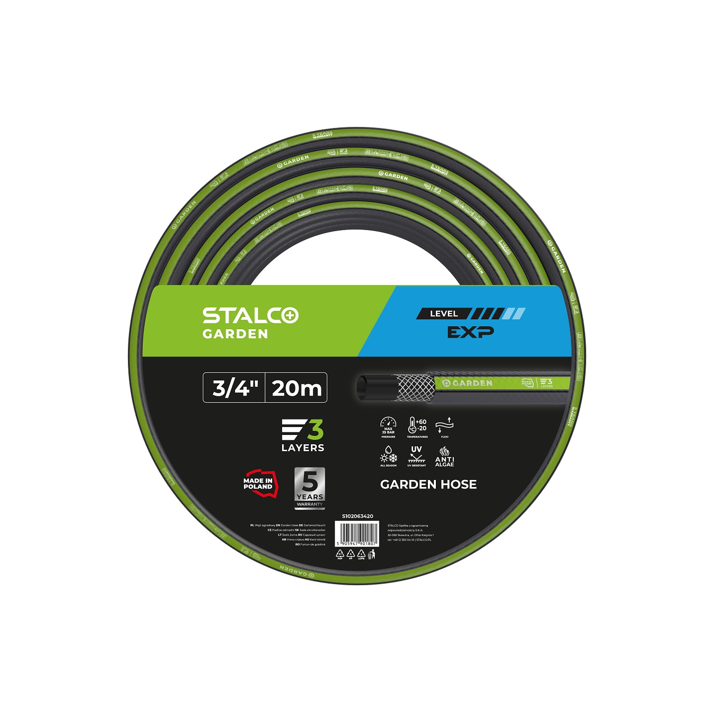 Wąż ogrodowy EXP 3/4″ 20m stalco garden - BR-Stalco Leżajsk