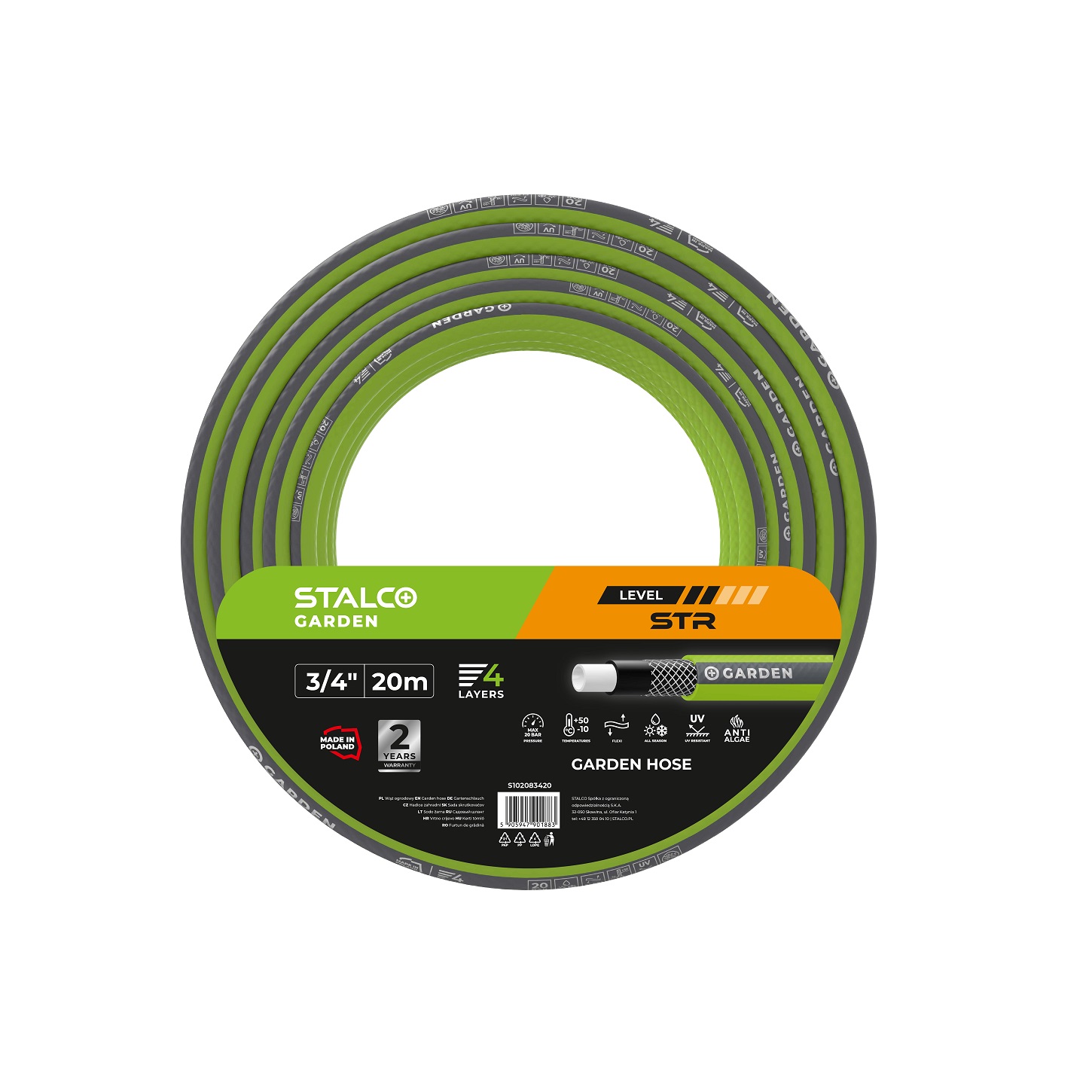Wąż ogrodowy STR 3/4″ 20m stalco garden - BR-Stalco Leżajsk